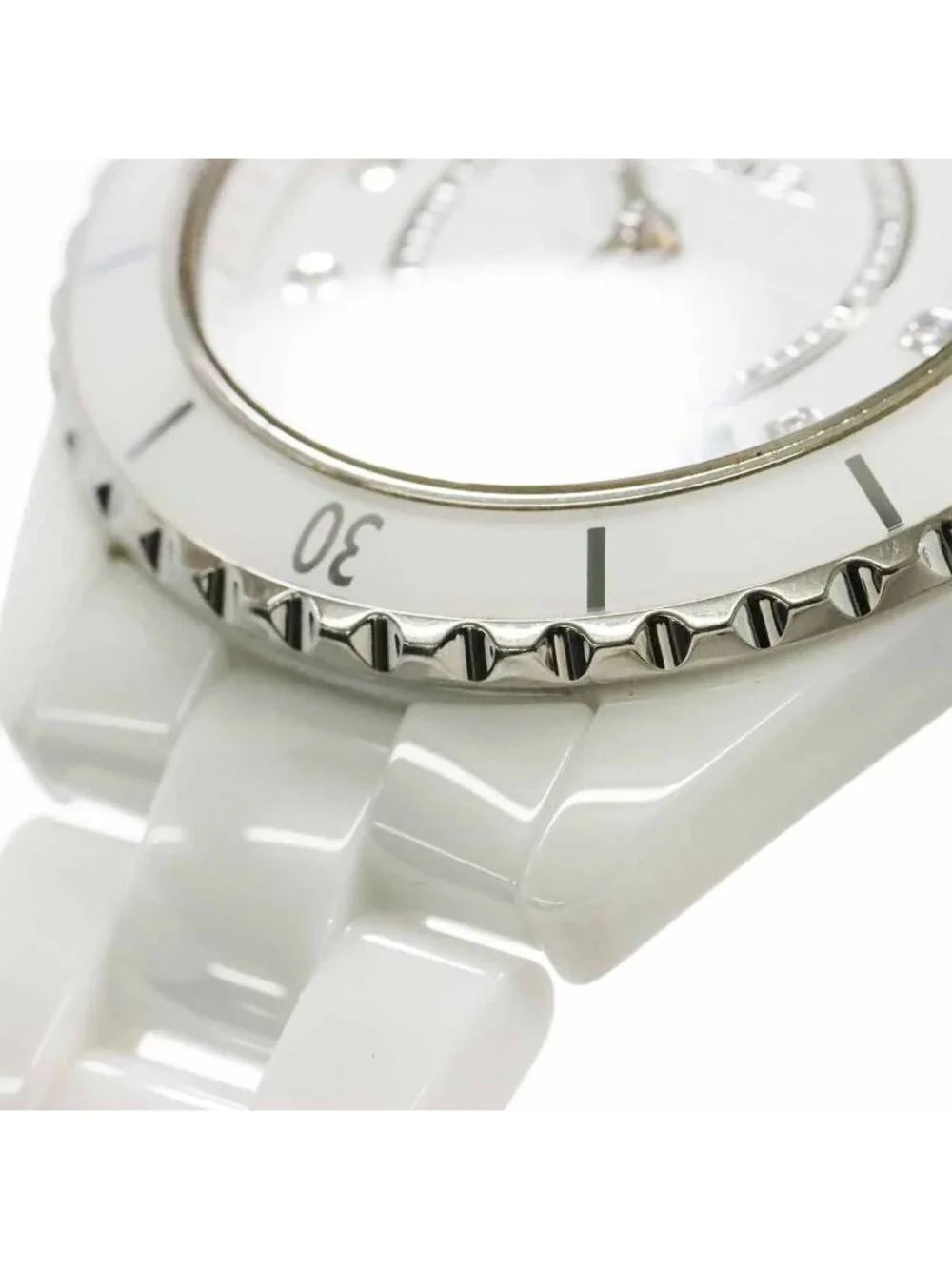 Chanel 38 Diamond Watch Date White Ceramic Automatic